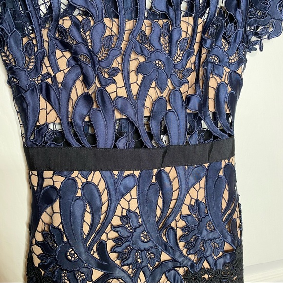 Self-Portrait Prairie Midi Dress in Blue Size 0 - Picture 8 of 14